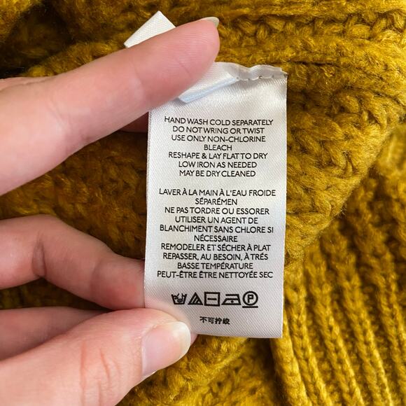 Anthropologie Pilcro Yellow Devenne Pointelle Knit Oversized Sweater Size Small‎ - Picture 7 of 9